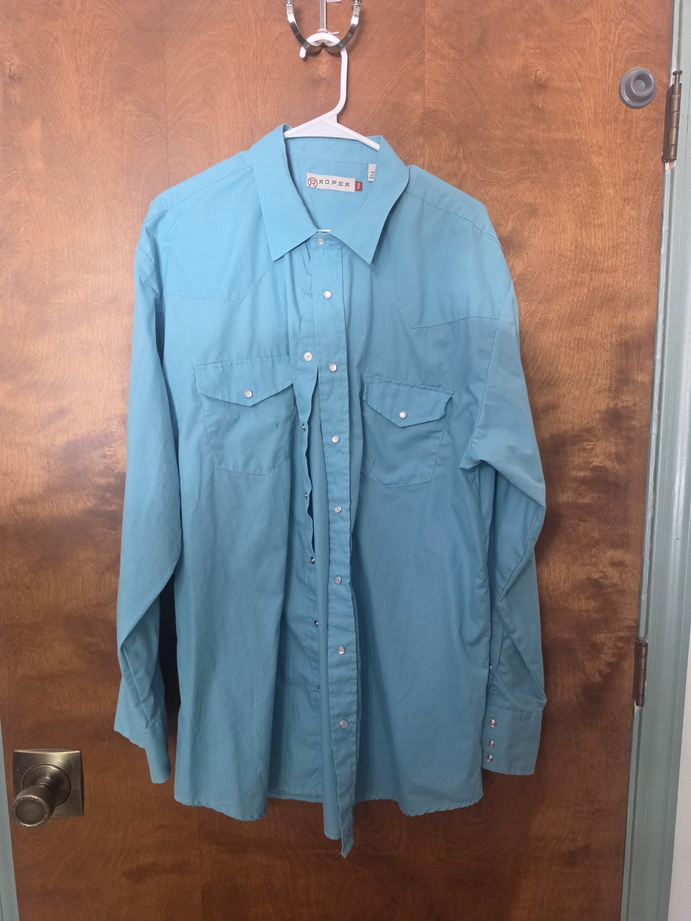 Roper Men's Teal Snap-Front Western Shirt